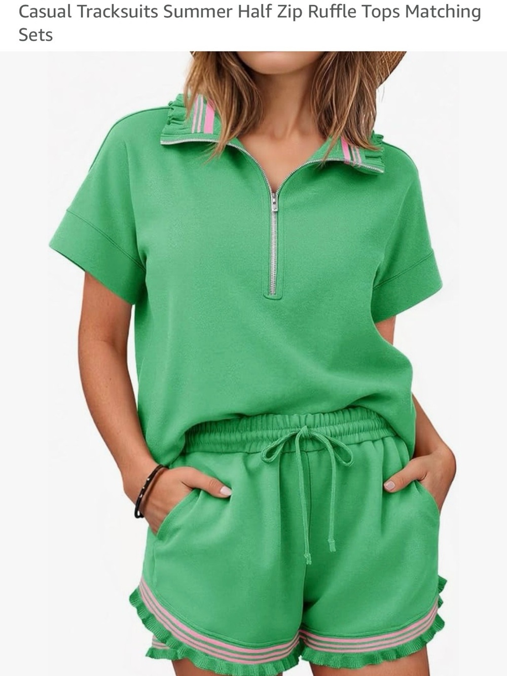 Green Pink stylish short set